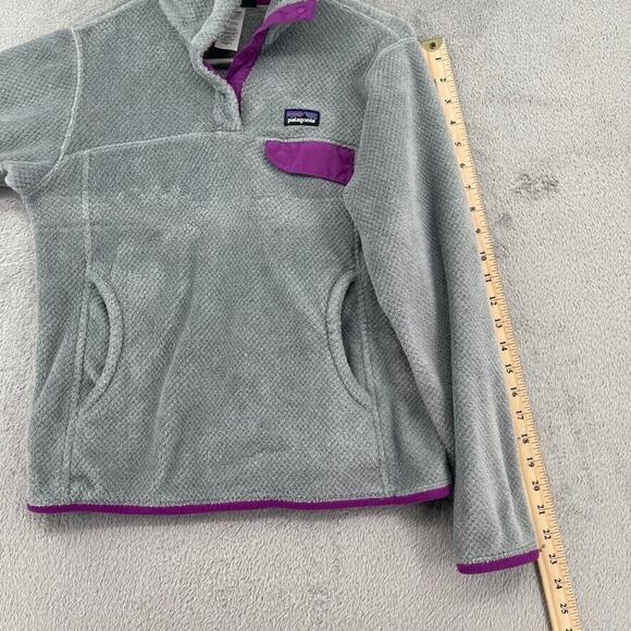 Patagonia Re-Tool Snap-T Pullover Womens Small Fleece Gray Purple Polartec Ski - Picture 11 of 12